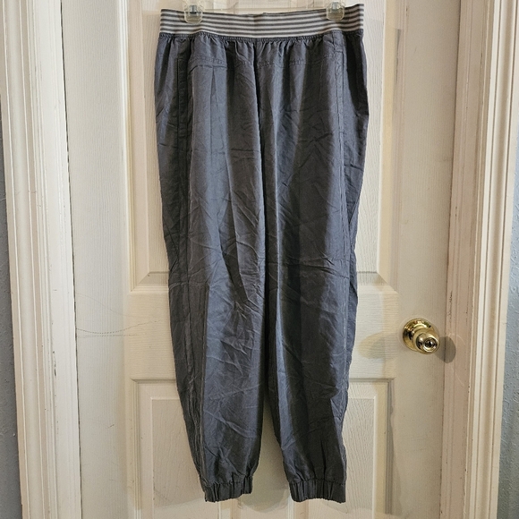 Adidas Stella McCartney Woven Joggers Zip Ankle Gray Athleisure Pants Large - Picture 1 of 14